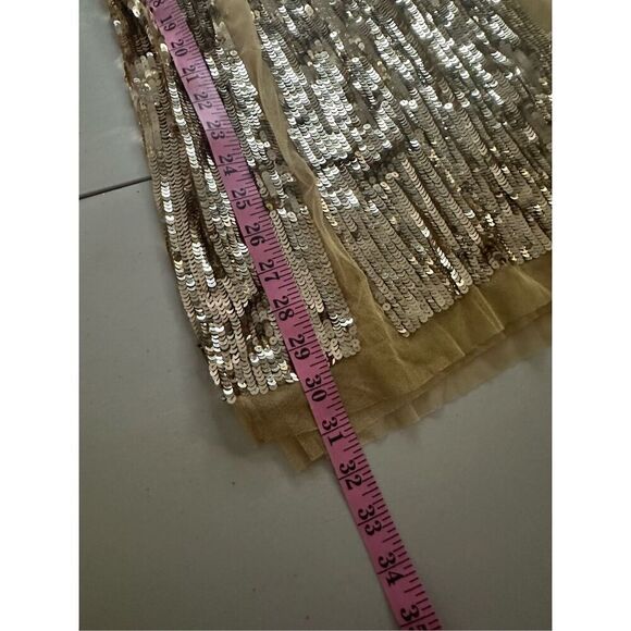 Lovers + Friends Women's Sequin Lux Mini Dress Gold Size Large - Picture 9 of 11